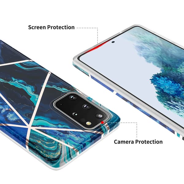 BOOM - Grid skal Galaxy S20 Plus - Blå Marmor