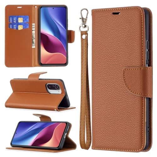 Litchi Plånboksfodral till Xiaomi Mi 11i / Poco F3 - Brun