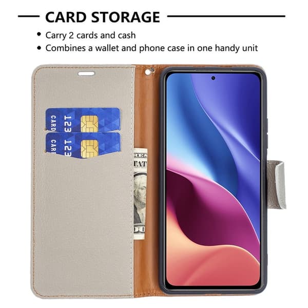 Litchi Plånboksfodral till Xiaomi Mi 11i / Poco F3 - Grå