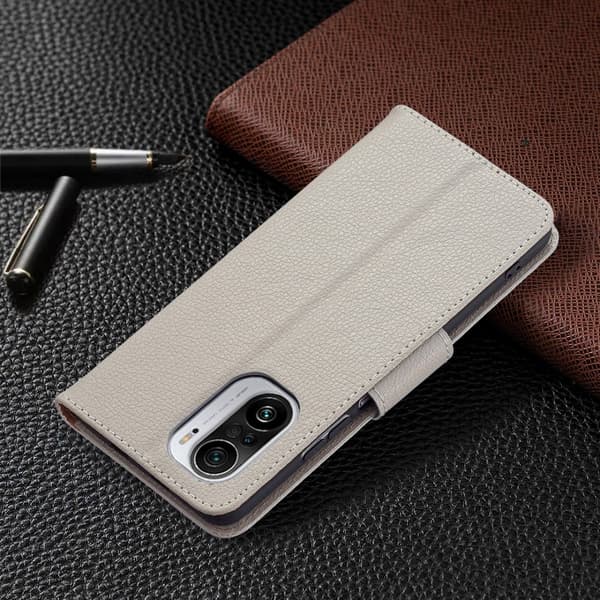 Litchi Plånboksfodral till Xiaomi Mi 11i / Poco F3 - Grå