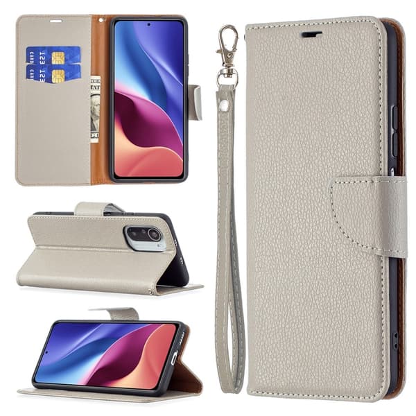 Litchi Plånboksfodral till Xiaomi Mi 11i / Poco F3 - Grå