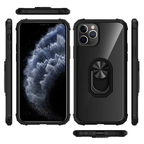Magnet Ring Flexicase Skal till iPhone 11 Pro Max - Svart