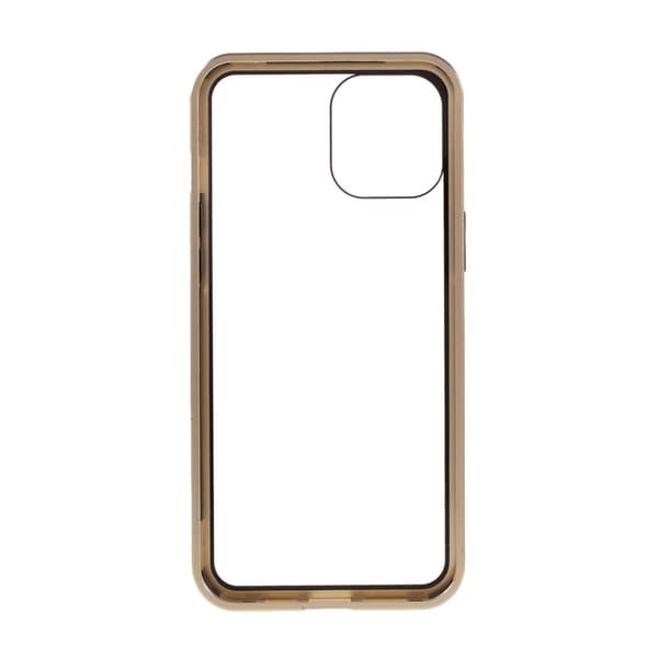 Magnetisk Metal skal med Härdat Glas till iPhone 11/XR - Guld