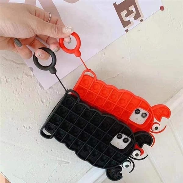 Crab Pop it Fidget Skal till iPhone 11 - Röd