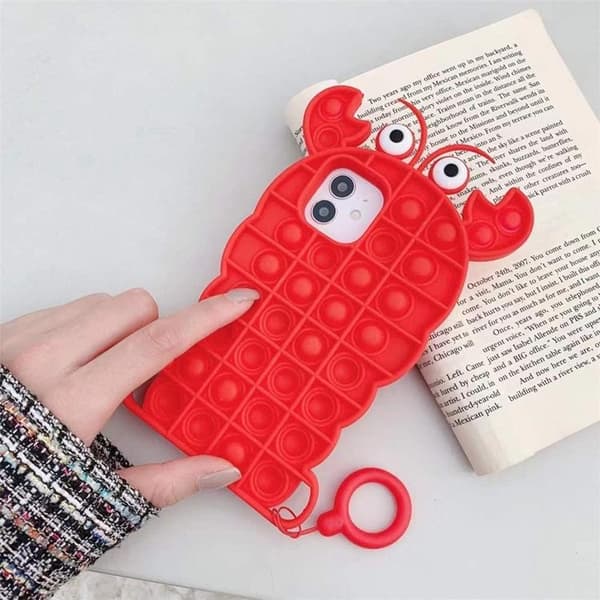 Crab Pop it Fidget Skal till iPhone 11 - Röd