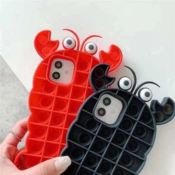 Crab Pop it Fidget Skal till iPhone 11 - Röd