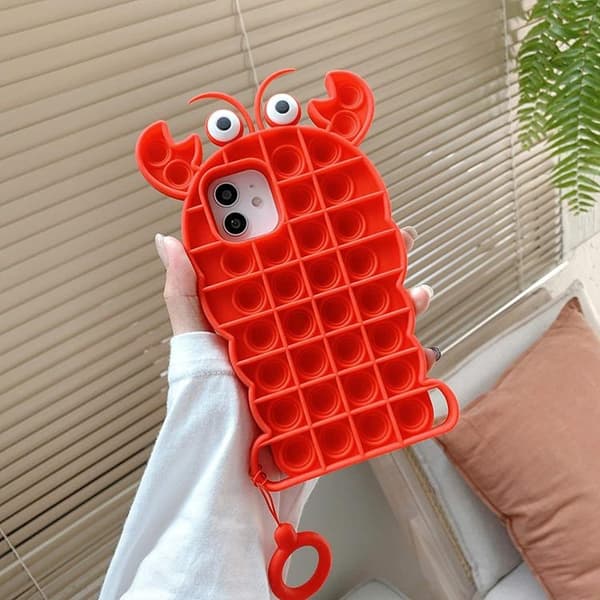 Crab Pop it Fidget Skal till iPhone 11 - Röd