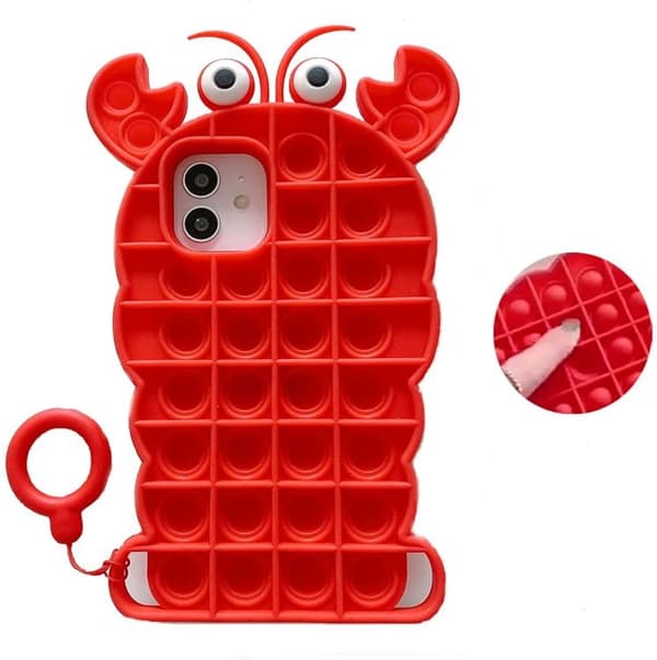 Crab Pop it Fidget Skal till iPhone 11 - Röd
