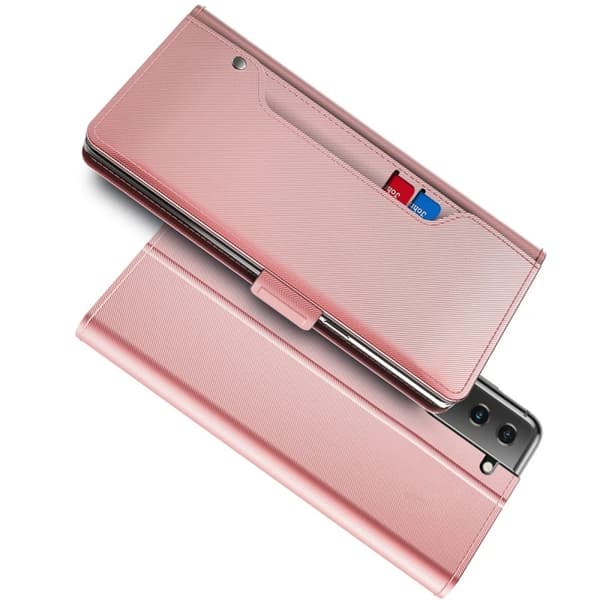 Plånboksfodral med Spegel Galaxy S21 Plus - Roséguld
