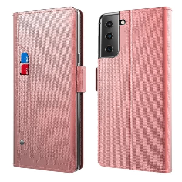 Plånboksfodral med Spegel Galaxy S21 Plus - Roséguld