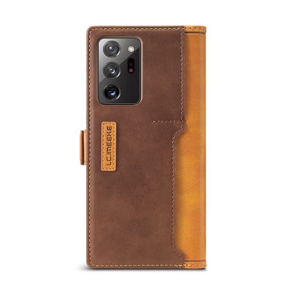 LC.IMEEKE Leather Card Holder Fodral Till Galaxy Note 20 Ultra - Brun