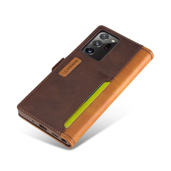 LC.IMEEKE Leather Card Holder Fodral Till Galaxy Note 20 Ultra - Brun