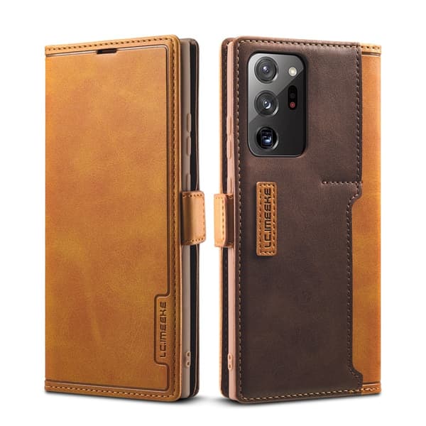 LC.IMEEKE Leather Card Holder Fodral Till Galaxy Note 20 Ultra - Brun