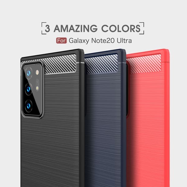 Carbon TPU Skal till Galaxy Note 20 Ultra - Blå