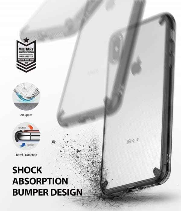 Ringke Fusion Shock Absorption Skal till iPhone XS Max - Grå