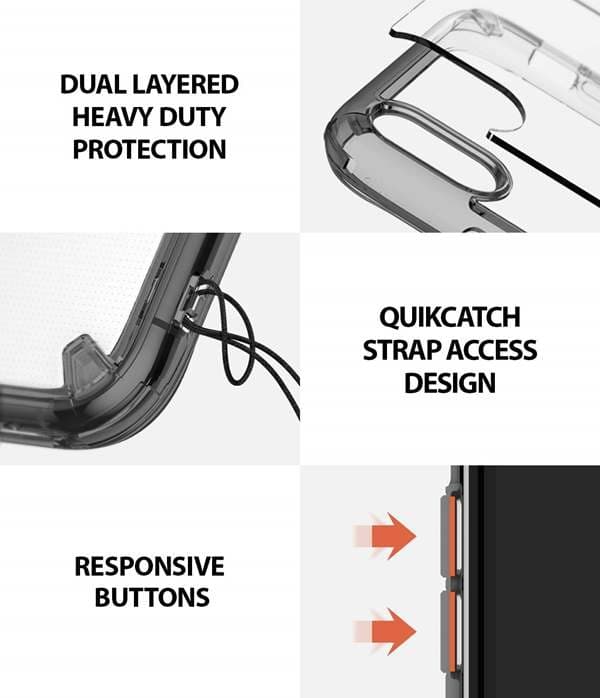 Ringke Fusion Shock Absorption Skal till iPhone XS Max - Grå