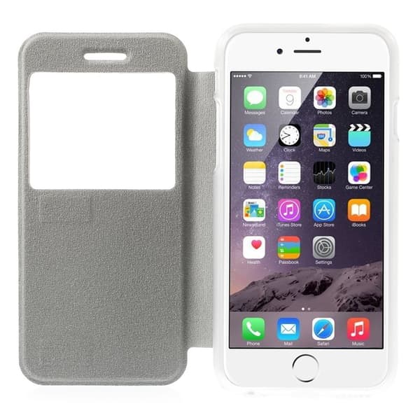 Glittery Mobilfodral med fönster till Apple iPhone 6 / 6S - Zebra Blå