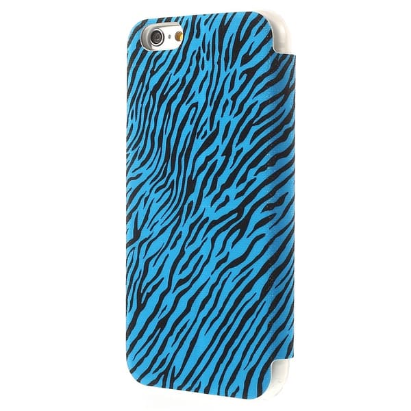 Glittery Mobilfodral med fönster till Apple iPhone 6 / 6S - Zebra Blå