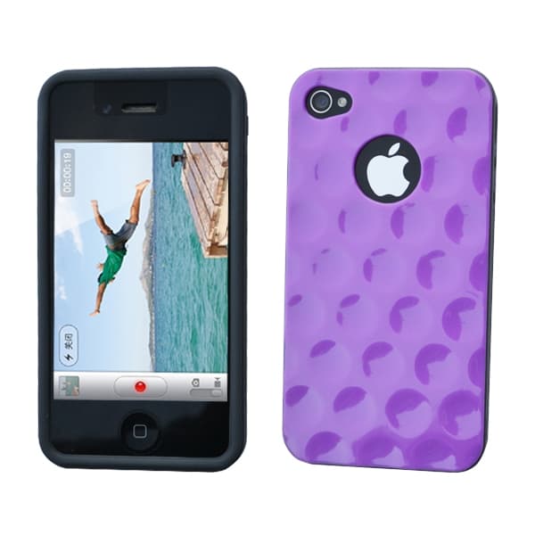 Baksideskal Circles till iPhone 4S/4 (Lila)