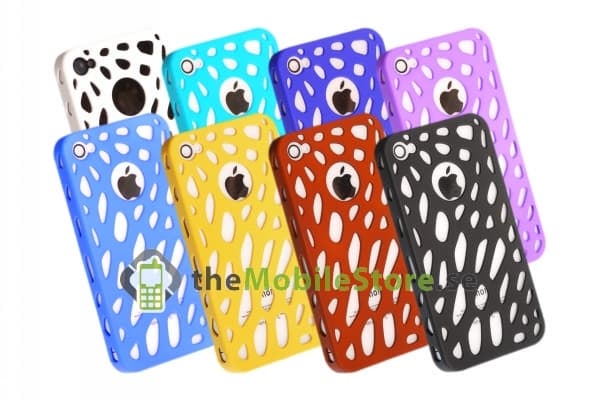 Perforated Baksideskal till iPhone 4S/4 (Perforate) (Vit)