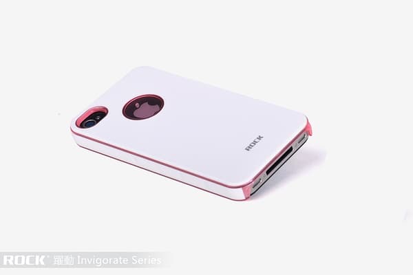 Rock Invigorate skal till Apple iPhone 4/4S (Rosa and White)