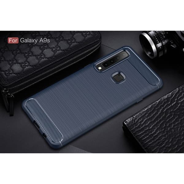 Carbon Brushed Mobilskal till Samsung Galaxy A7 (2018) - Blå