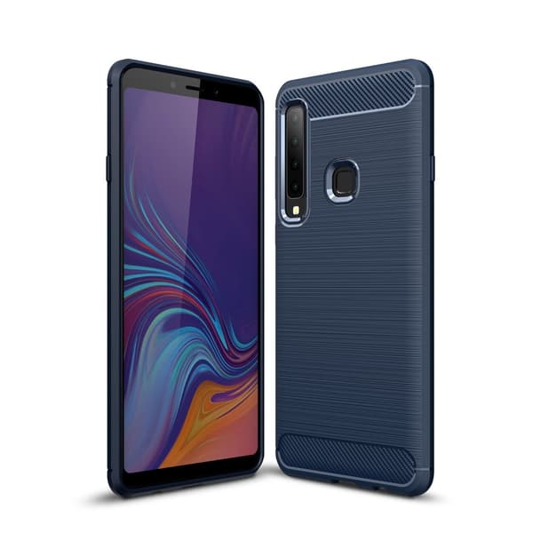 Carbon Brushed Mobilskal till Samsung Galaxy A7 (2018) - Blå