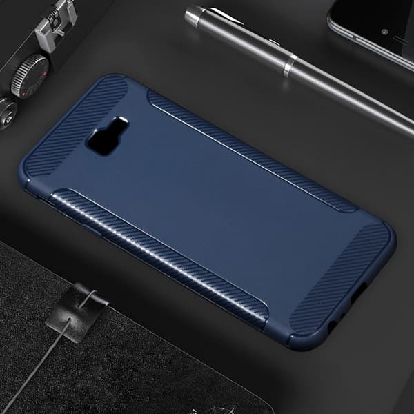 Carbon Brushed Mobilskal till Samsung Galaxy J4 Plus - Blå
