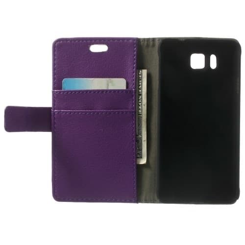 Lychee Embossed Plånboksfodral till Samsung Galaxy Alpha - Lila