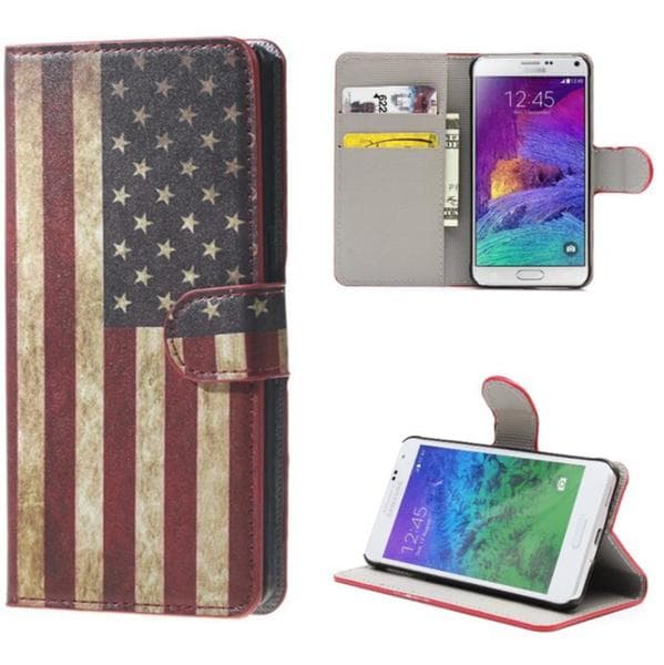 Plånboksfodral Samsung Galaxy Note 4 (SM-N910F) - Flagga USA