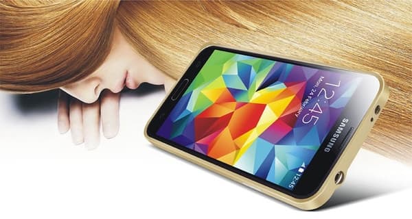 LOVE MEI 0,7mm Metal Bumper till Samsung Galaxy S5 (Grön)