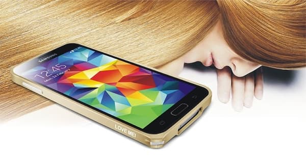 LOVE MEI 0,7mm Metal Bumper till Samsung Galaxy S5 (Grön)