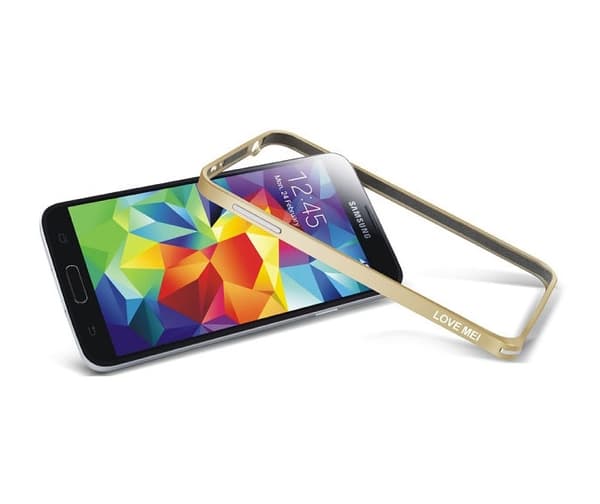 LOVE MEI 0,7mm Metal Bumper till Samsung Galaxy S5 (Grön)