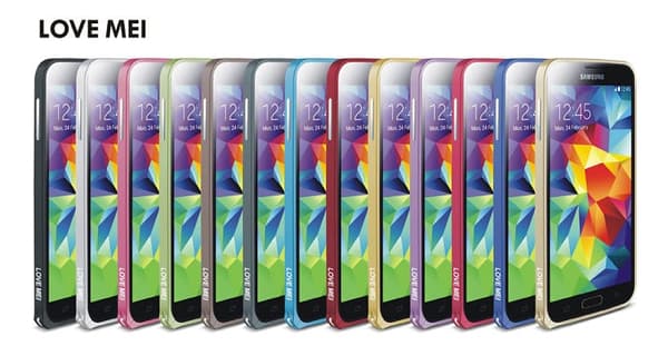 LOVE MEI 0,7mm Metal Bumper till Samsung Galaxy S5 (Grön)