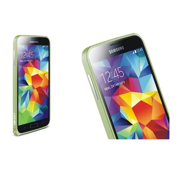 LOVE MEI 0,7mm Metal Bumper till Samsung Galaxy S5 (Grön)