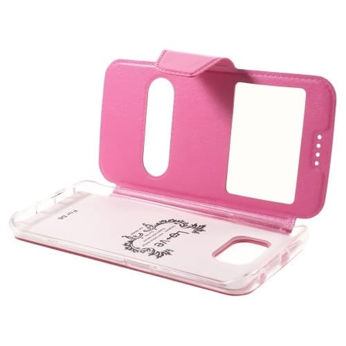 Dual Fönster Fodral till Samsung Galaxy S6 Edge - Magenta
