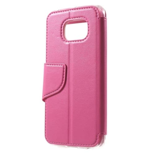 Dual Fönster Fodral till Samsung Galaxy S6 Edge - Magenta