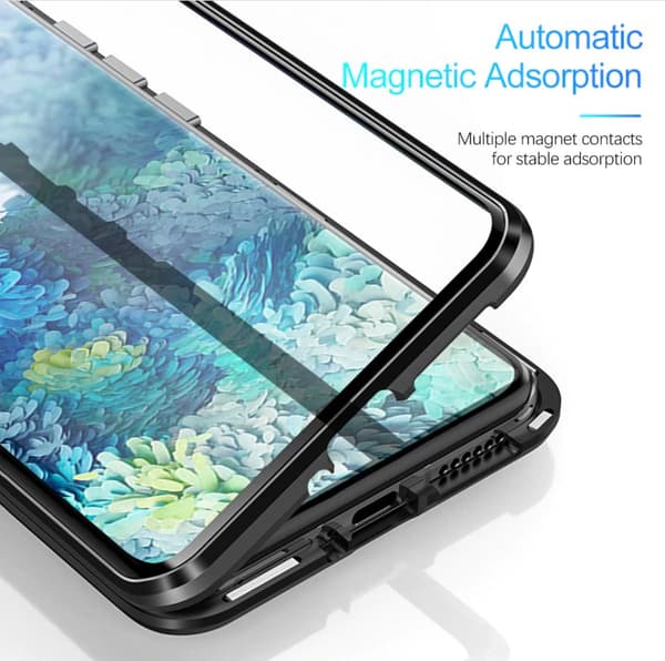 Huawei P40 Pro Skal Magnetisk Metallram + Härdat Glas Fram och Bak