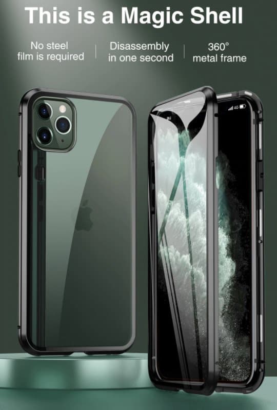Huawei P40 Pro Skal Magnetisk Metallram + Härdat Glas Fram och Bak