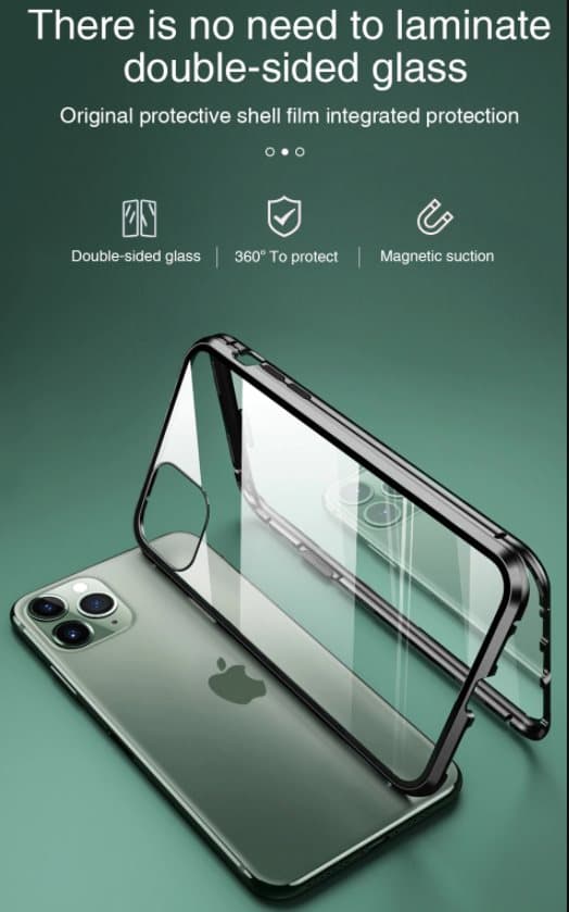 Huawei P40 Pro Skal Magnetisk Metallram + Härdat Glas Fram och Bak