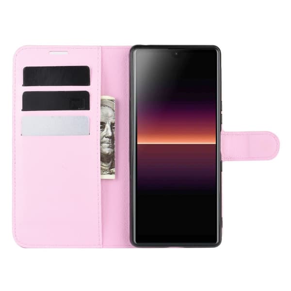 Litchi Läder Plånboksfodral Sony Xperia L4 - Rosa