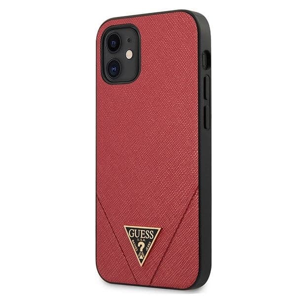 Guess skal iPhone 12 Mini Saffiano Röd