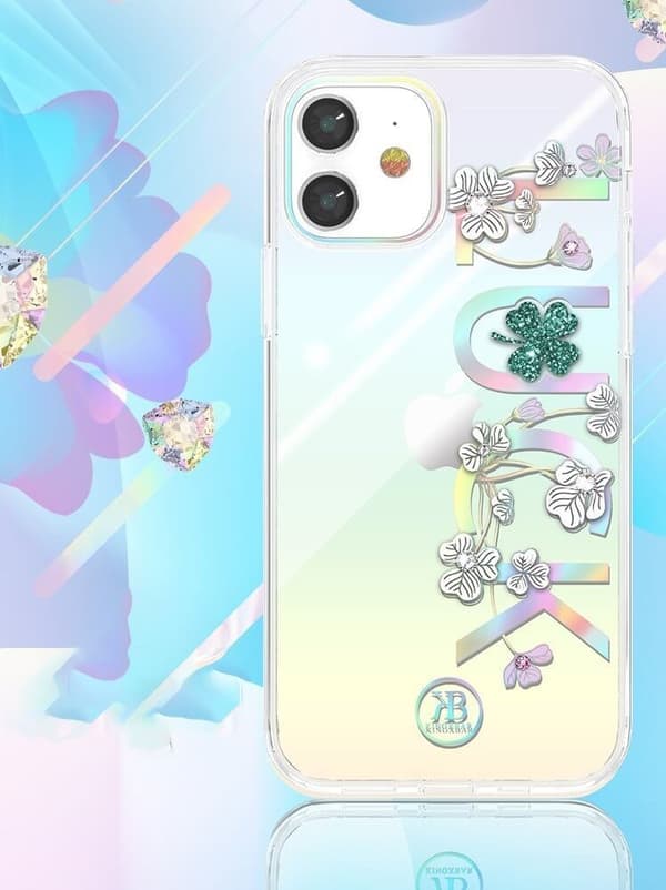 Kingxbar Lucky Series skal dekorerad iPhone 12 mini transparent
