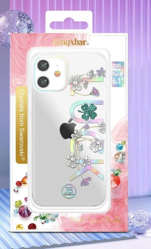 Kingxbar Lucky Series skal dekorerad iPhone 12 mini transparent