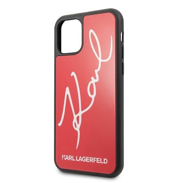 Karl Lagerfeld Skal iPhone 11 Pro Signature Glitter - Röd