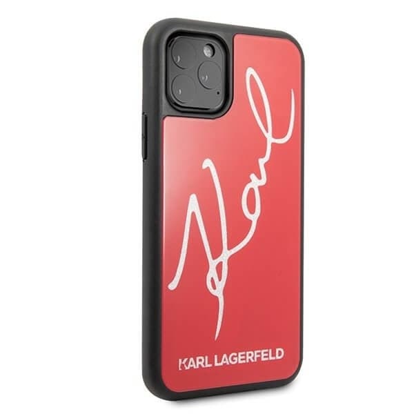 Karl Lagerfeld Skal iPhone 11 Pro Signature Glitter - Röd