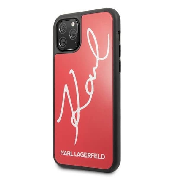 Karl Lagerfeld Skal iPhone 11 Pro Signature Glitter - Röd