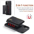 Miniatyrbild 6 av 11: DG.MING iPhone 12 Pro Max Skal Magnetic Wallet Med Kickstand - Svart
