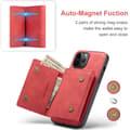 Miniatyrbild 8 av 11: iPhone 11 Skal DG.MING M1 Magnetic Tri-fold Wallet Med Kickstand - Röd