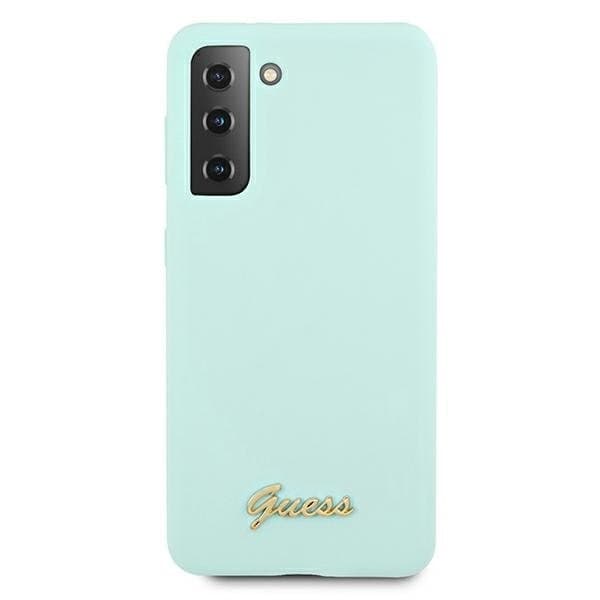 Guess Skal Galaxy S21 Plus Silicone Script Metal Logo - Blå